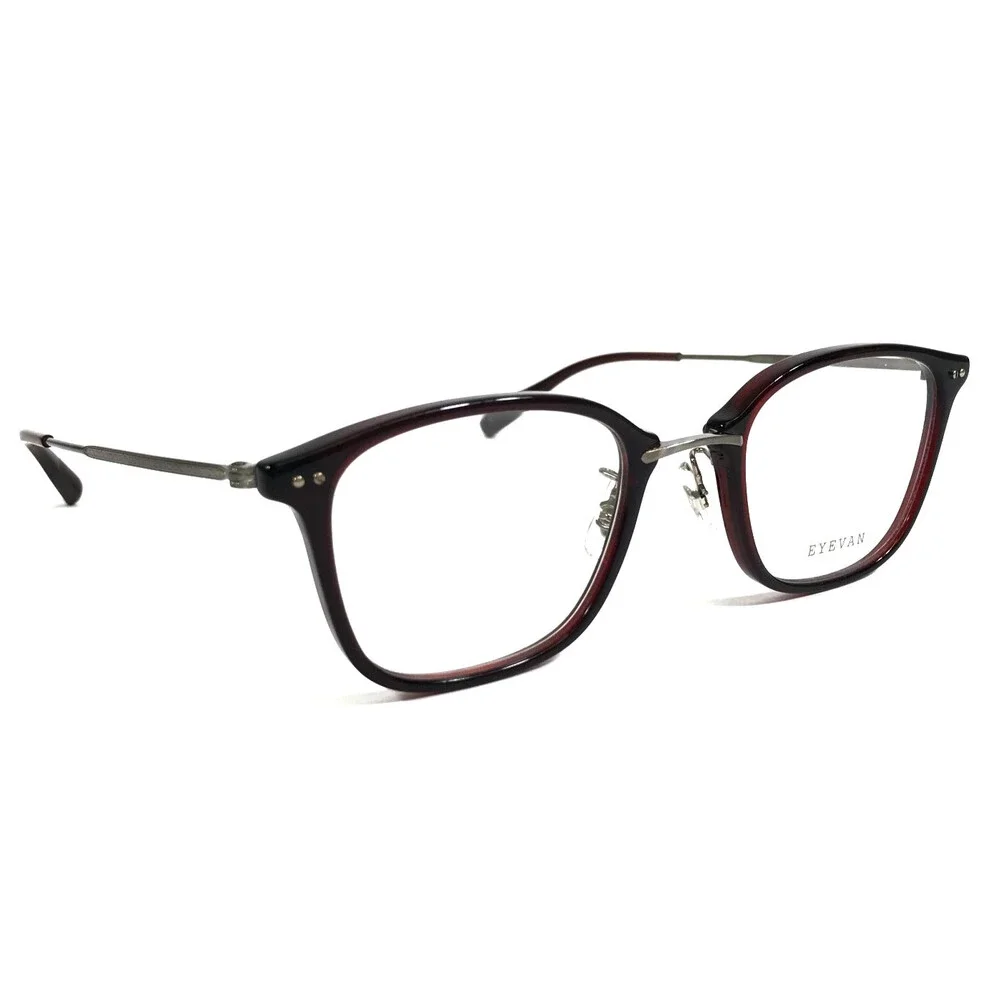 Eyevan Eyeglasses Frames MacDougal DBE Dark Burgundy Antique Gray 48-22-145